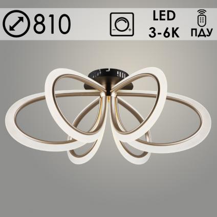 Люстра YH1342/6 BK+GD черный/золото 2х90W LED 3000K-6000K ПДУ диммер d810, 24